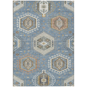 Tribal Washable Polyester Area Rug for Indoor Outdoor High Traffic Spaces Stain Resistant Woven