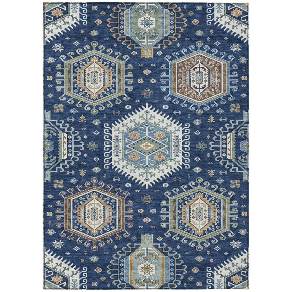 HomeRoots 8 Ft X 10 Ft Tribal Motif Washable Polyester Area Rug for Indoor Outdoor Use 731753