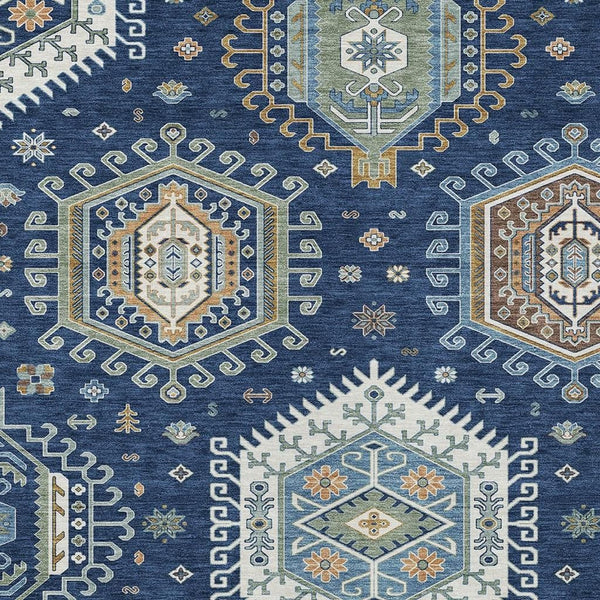 HomeRoots 8 Ft X 10 Ft Tribal Motif Washable Polyester Area Rug for Indoor Outdoor Use 731753