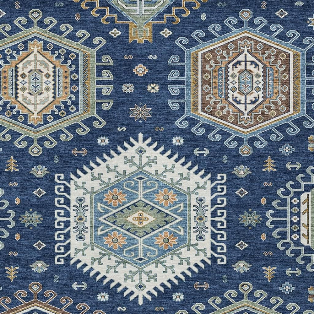 HomeRoots 10 X 14 Tribal Washable Polyester Area Rug for Indoor Outdoor High Traffic Spaces 731755