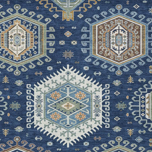 HomeRoots 10 X 14 Tribal Washable Polyester Area Rug for Indoor Outdoor High Traffic Spaces 731755