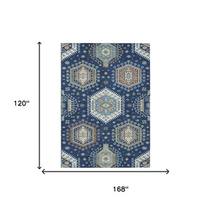 10 X 14 Tribal Washable Polyester Area Rug for Indoor Outdoor High Traffic Spaces