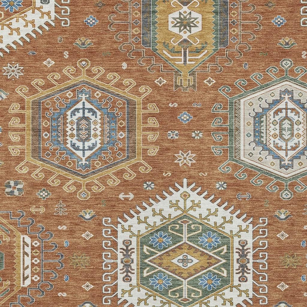HomeRoots Tribal Polyester Area Rug Washable Indoor Outdoor for Patio Living Room or Foyer Accent 8' x 10' 731759