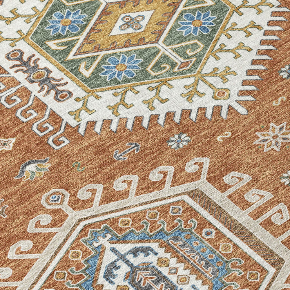 HomeRoots Tribal Polyester Area Rug Washable Indoor Outdoor for Patio Living Room or Foyer Accent 8' x 10' 731759