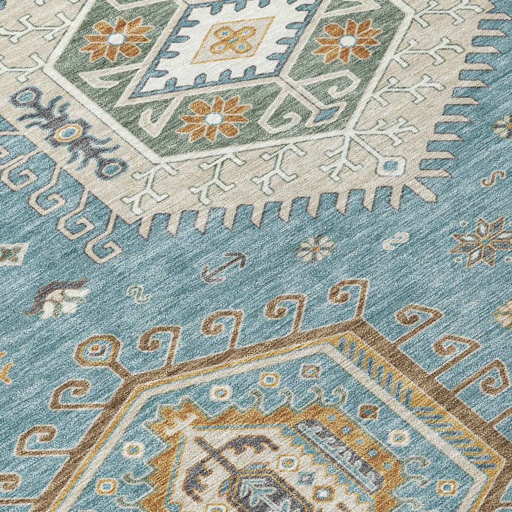 HomeRoots Tribal Motif Washable Polyester Area Rug for Indoor Outdoor Patios Kitchens and Living Rooms 10' x 14' 731767