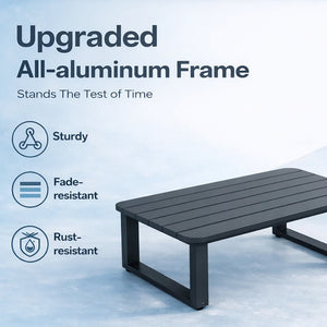 English Elm Fr-coffce-table Outdoor Aluminum Slatted Low Profile Patio Coffee Table Uv Resistant W5382P443777