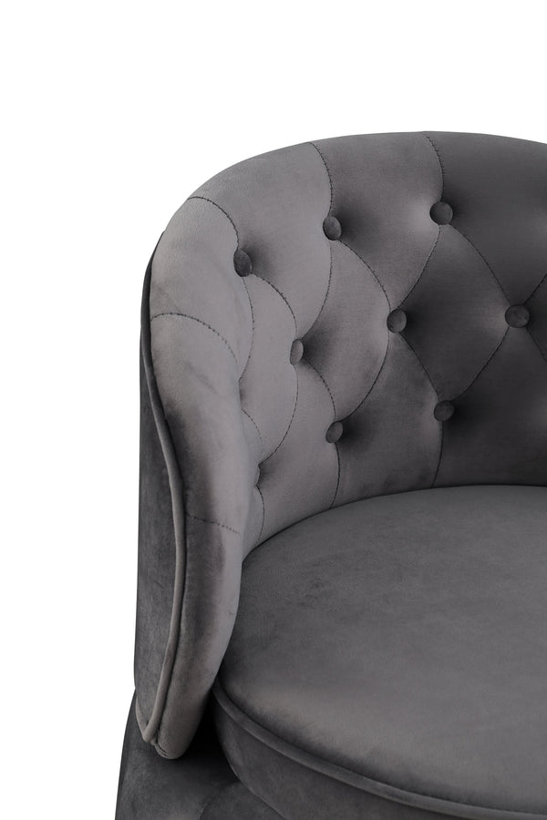 English Elm 360 Degree Swivel Cuddle Barrel Accent Storage Chairs Plush Velvet Round Armchair with Hidden Storage and Luxurious Comfort Gray W1420P198928