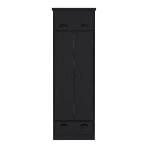 19 Inch Black Wood Corner Accent Chest for Compact Living Spaces Small Storage Cabinet