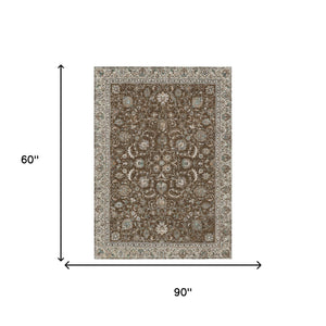 Botanical Leaf Washable Polyester Area Rug for Indoor Outdoor Patio Porch and Living Room