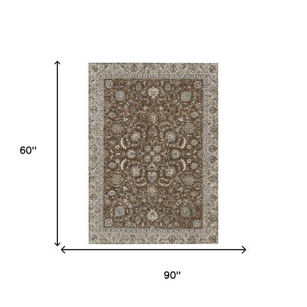 Botanical Leaf Washable Polyester Area Rug for Indoor Outdoor Patio Porch and Living Room