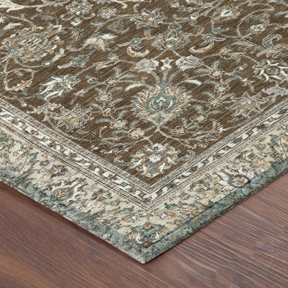 Botanical Leaf Washable Polyester Area Rug for Indoor Outdoor Patio Porch and Living Room