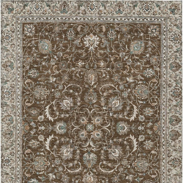 Botanical Leaf Washable Polyester Area Rug for Indoor Outdoor Patio Porch and Living Room