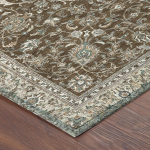 Botanical Leaf Washable Polyester Area Rug for Indoor Outdoor Patio Porch and Living Room