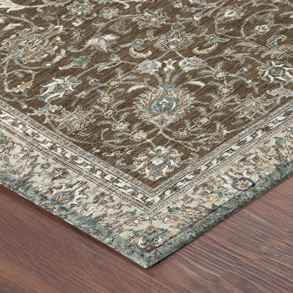 Botanical Leaf Washable Polyester Area Rug for Indoor Outdoor Patio Porch and Living Room