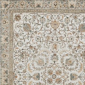 HomeRoots 9x12 Botanical Leaf Polyester Area Rug Machine Washable for Indoor Outdoor Spaces 731830