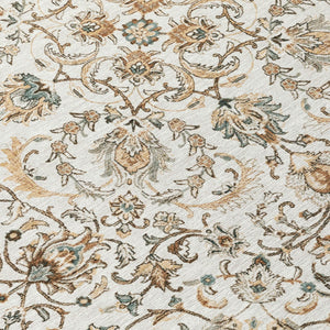 9x12 Botanical Leaf Polyester Area Rug Machine Washable for Indoor Outdoor Spaces