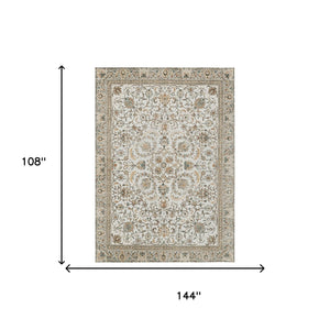 9x12 Botanical Leaf Polyester Area Rug Machine Washable for Indoor Outdoor Spaces
