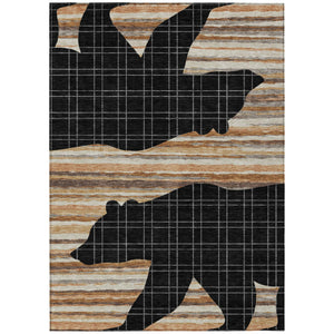 9x12 Abstract Machine Woven Polyester Area Rug Washable Indoor Outdoor Low Pile