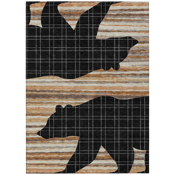 10 X 14 Abstract Polyester Area Rug Washable Indoor Outdoor Modern Patio