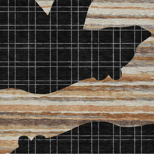 HomeRoots 10 X 14 Abstract Polyester Area Rug Washable Indoor Outdoor Modern Patio 731843