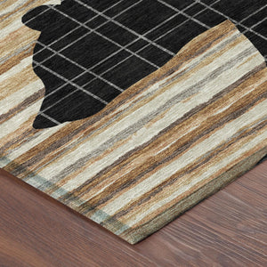 10 X 14 Abstract Polyester Area Rug Washable Indoor Outdoor Modern Patio