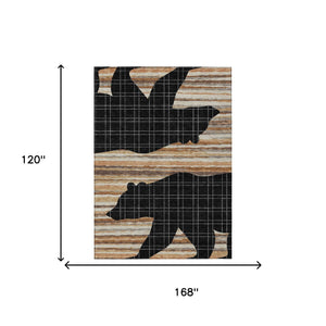 10 X 14 Abstract Polyester Area Rug Washable Indoor Outdoor Modern Patio