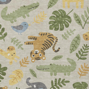 HomeRoots Abstract Washable Polyester Area Rug for Indoor Outdoor Patios Living Rooms and Busy Homes 5' x 8' 731869