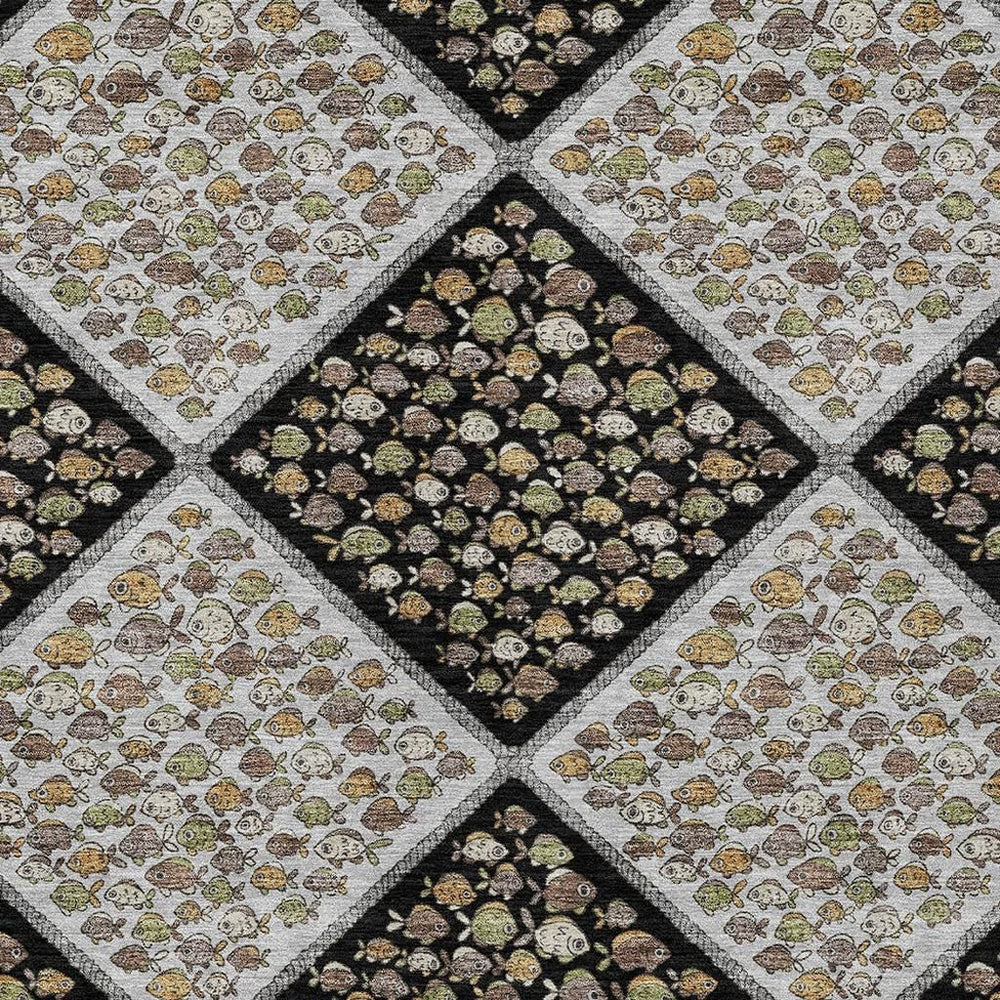 HomeRoots 10 X 14 Abstract Polyester Washable Indoor Outdoor Rug for Patio and Living Rooms 731915