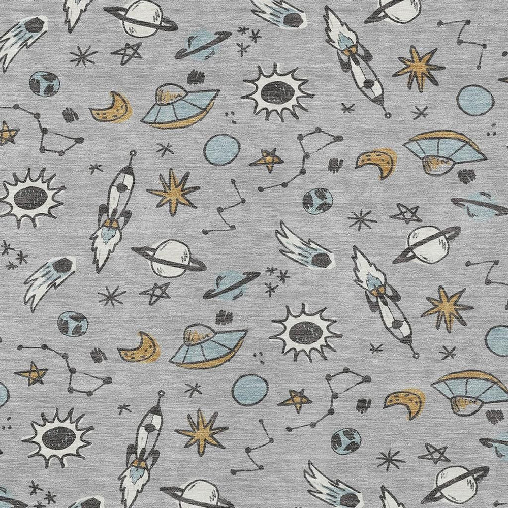 HomeRoots Silver Gray Animal Print Washable Polyester Area Rug for Indoor Outdoor Patio Use 10' x 14' 731963