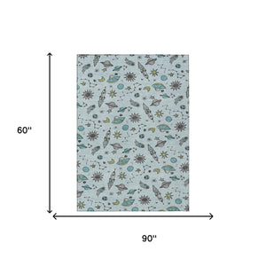Animal Print Washable Polyester Area Rug for Indoor Outdoor Coastal and Modern Living Spaces