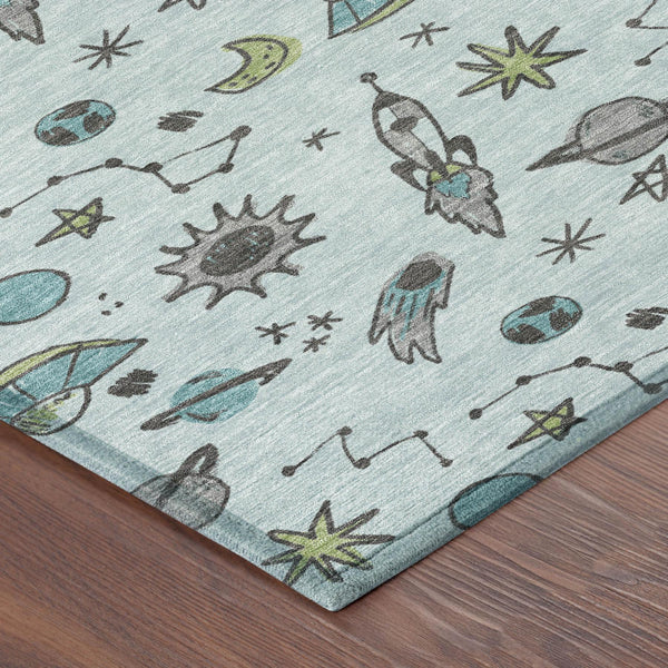 Animal Print Washable Polyester Area Rug for Indoor Outdoor Coastal and Modern Living Spaces