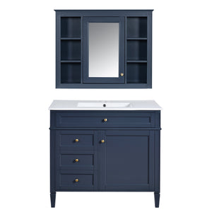 English Elm 36'' Modern Bathroom Vanity With Medicine Cabinet, Soft-Close Doors & Ample Storage For Essentials SW000134AAC-1
