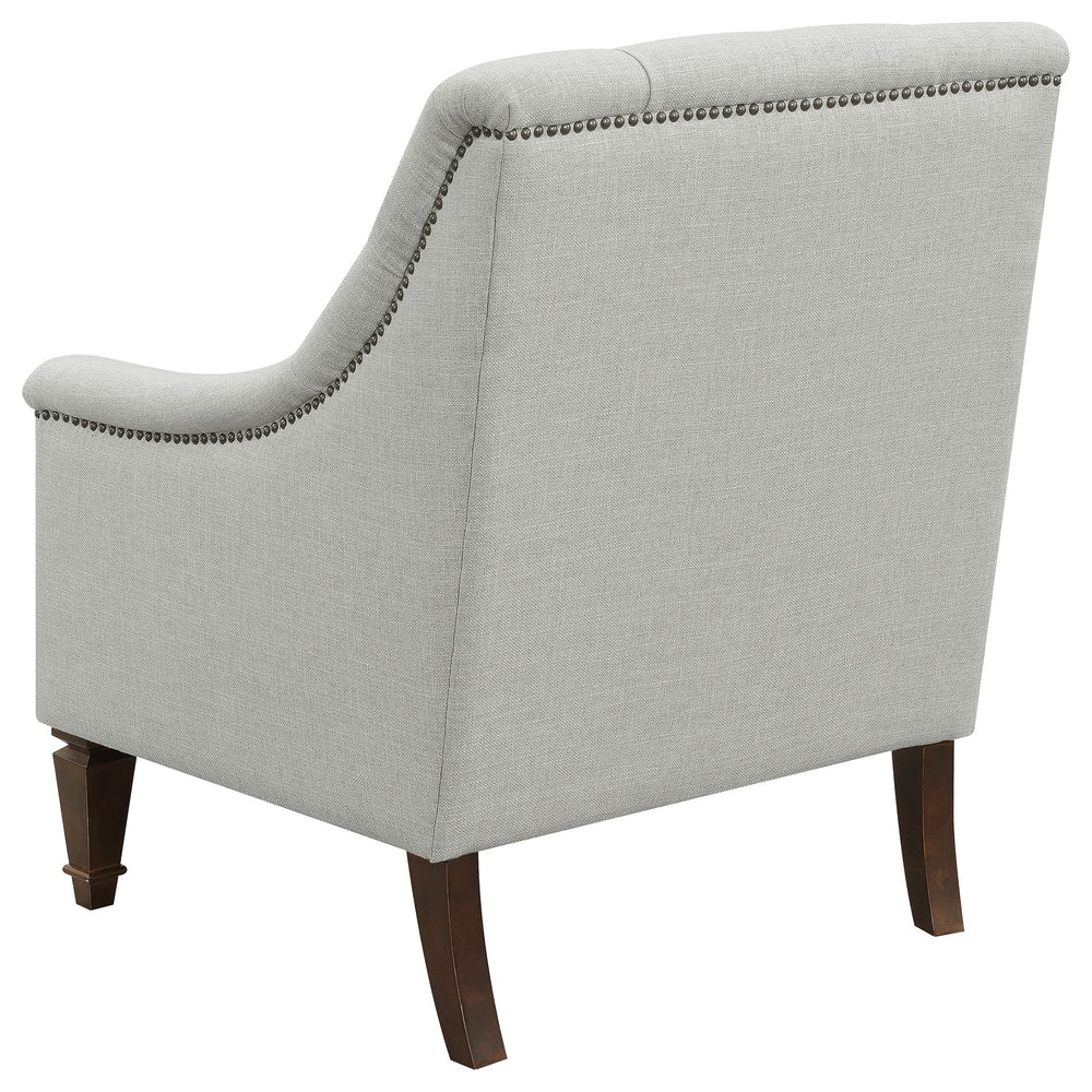 English Elm Veronica Grey Tufted Sloped Arm Chair — Plush Textured Upholstery, Ergonomic Support, Nailhead Trim Elegance B062P328692