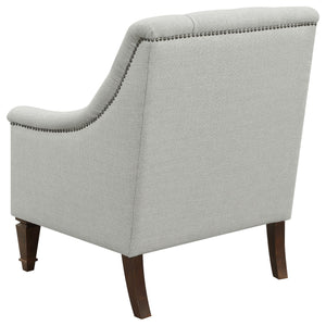 English Elm Veronica Grey Tufted Sloped Arm Chair — Plush Textured Upholstery, Ergonomic Support, Nailhead Trim Elegance B062P328692
