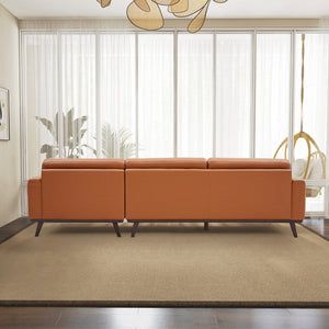 English Elm Ashcroft Furniture - Ella L-Shaped Right Sectional Couch In Cognac Pu Leather – Stylish, Durable, And Comfortable Seating B183S00110