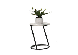 English Elm Contemporary 3-Piece Table Set: Stylish Coffee & End Tables With Abstract Metal Bases In White Finish B2741P392074