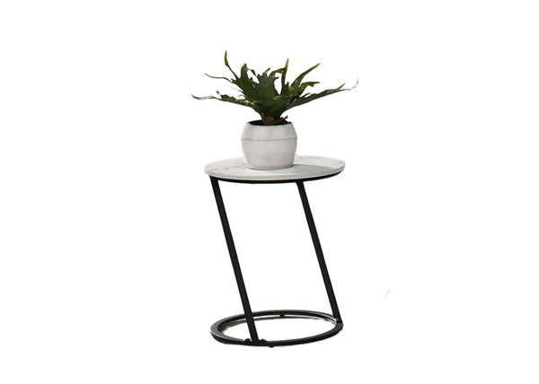 English Elm Contemporary 3-Piece Table Set: Stylish Coffee & End Tables With Abstract Metal Bases In White Finish B2741P392074