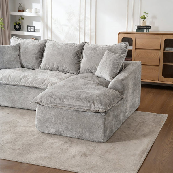 English Elm 103" Chenille Cloud Sectional Modular L Shape Sofa for Spacious Living Room Comfort W1170S00043