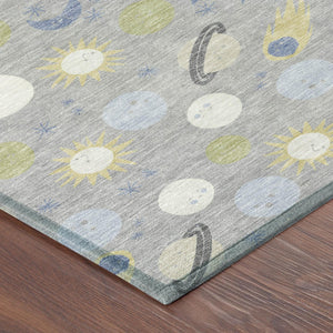 Geometric Polyester Area Rug Washable Stain Resistant for Indoor Outdoor Patio Living Room Use