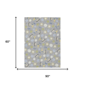 Geometric Polyester Area Rug Washable Stain Resistant for Indoor Outdoor Patio Living Room Use
