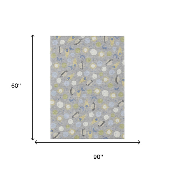 Geometric Polyester Area Rug Washable Stain Resistant for Indoor Outdoor Patio Living Room Use