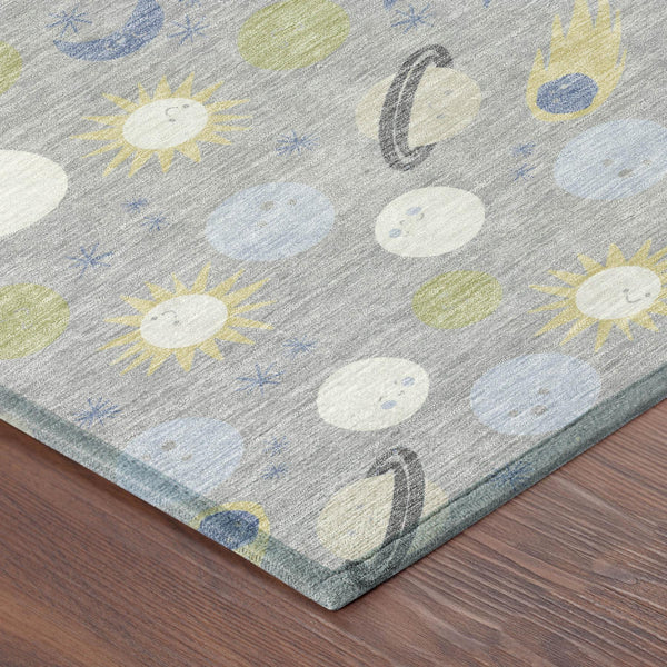Geometric Polyester Area Rug Washable Stain Resistant for Indoor Outdoor Patio Living Room Use