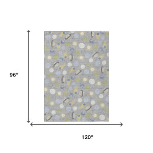 Geometric Polyester Area Rug Washable Stain Resistant for Indoor Outdoor Patio Living Room Use