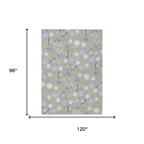 Geometric Polyester Area Rug Washable Stain Resistant for Indoor Outdoor Patio Living Room Use