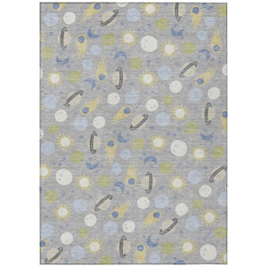 Geometric Polyester Area Rug Washable Stain Resistant for Indoor Outdoor Patio Living Room Use