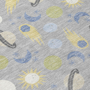 Geometric Polyester Area Rug Washable Stain Resistant for Indoor Outdoor Patio Living Room Use