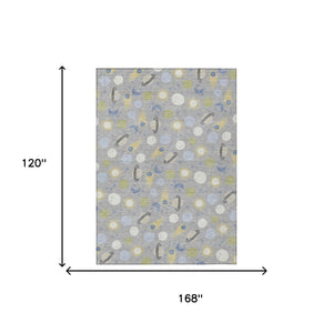 Geometric Polyester Area Rug Washable Stain Resistant for Indoor Outdoor Patio Living Room Use