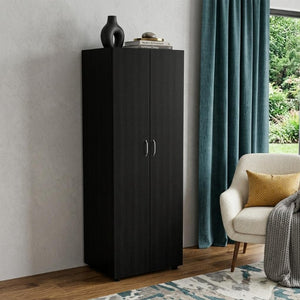 19 Inch Black Wood Corner Accent Chest Compact Storage Cabinet for Small Spaces