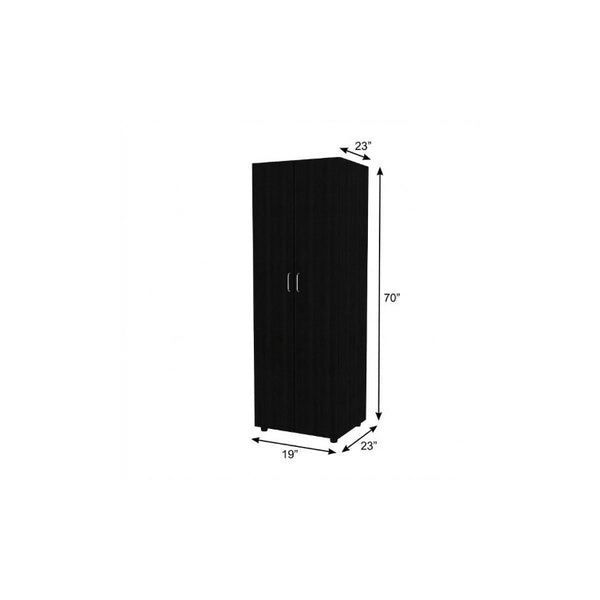 19 Inch Black Wood Corner Accent Chest Compact Storage Cabinet for Small Spaces