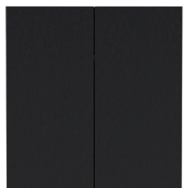 19 Inch Black Wooden Corner Chest Compact Storage Cabinet for Small Living Spaces